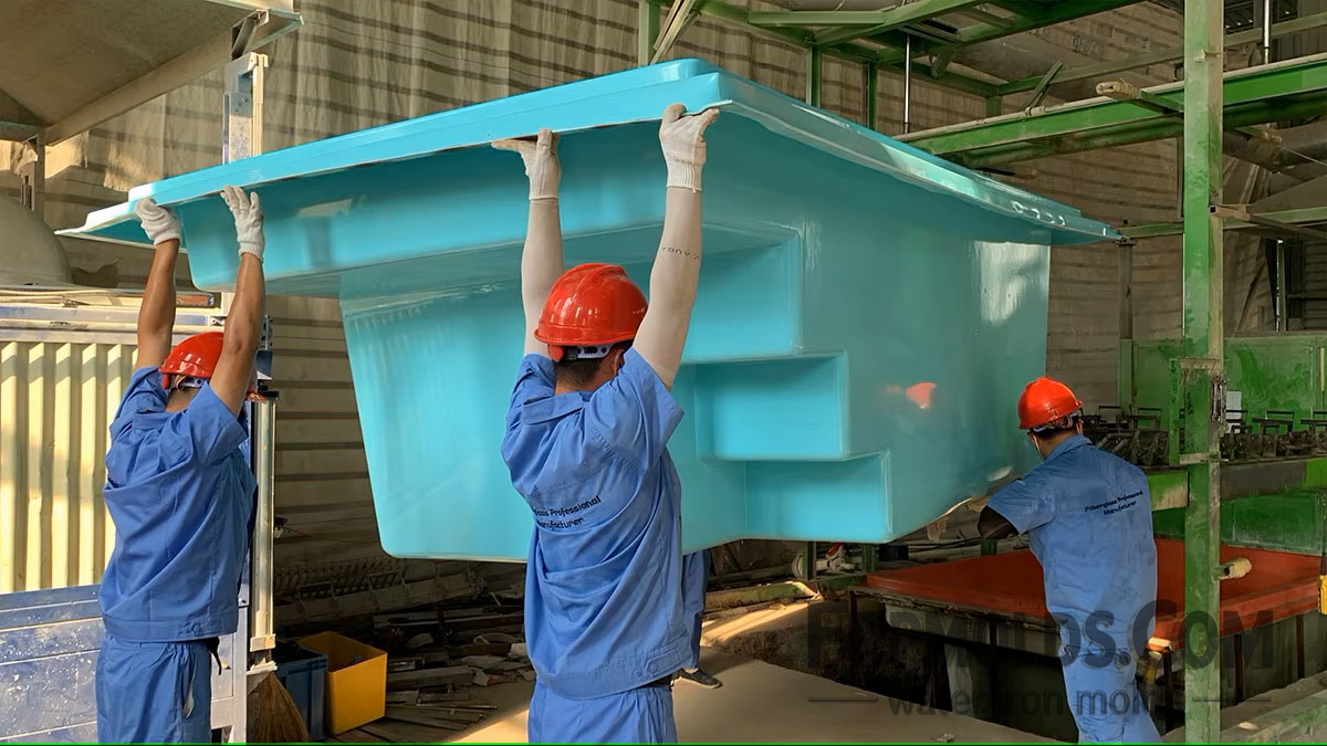 Vacuum forming swimming pool mold, finished swimming pool