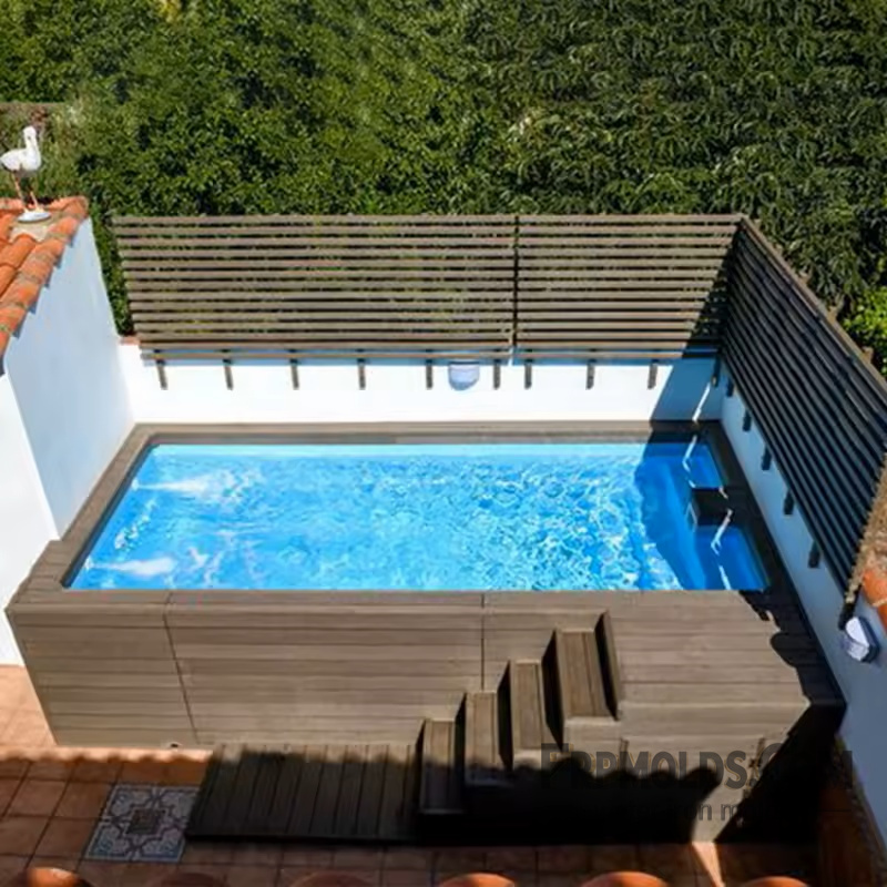 Vacuum forming swimming pool mold, finished swimming pool