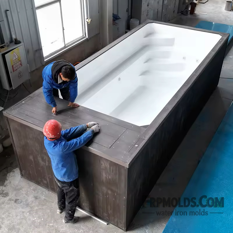 Vacuum forming swimming pool mold, finished swimming pool