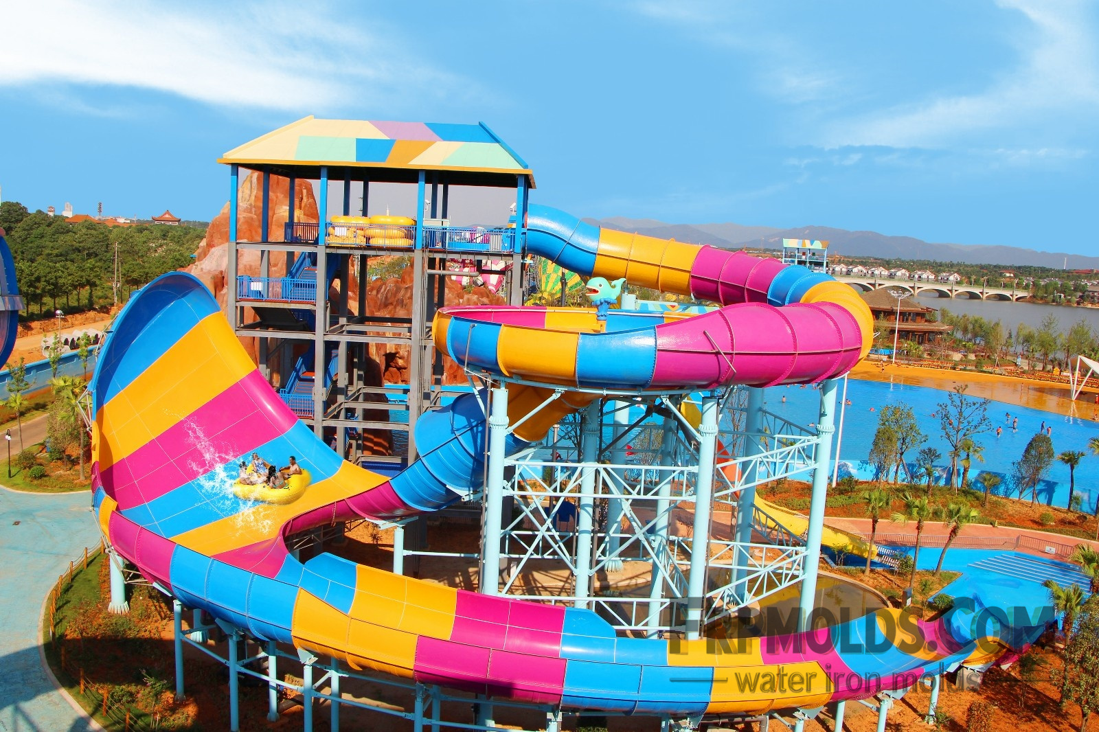 Fiberglass Reinforced Plastic (FRP) Moulds, Slide FRP Moulds, Customer Finished Amusement Parks