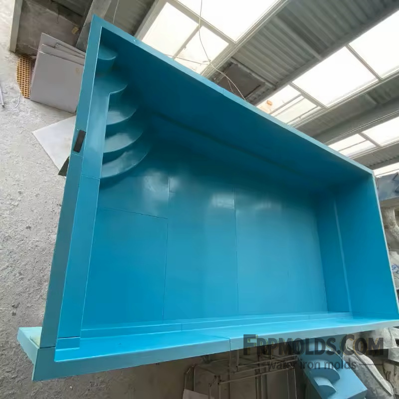 Vacuum forming swimming pool mold, finished swimming pool