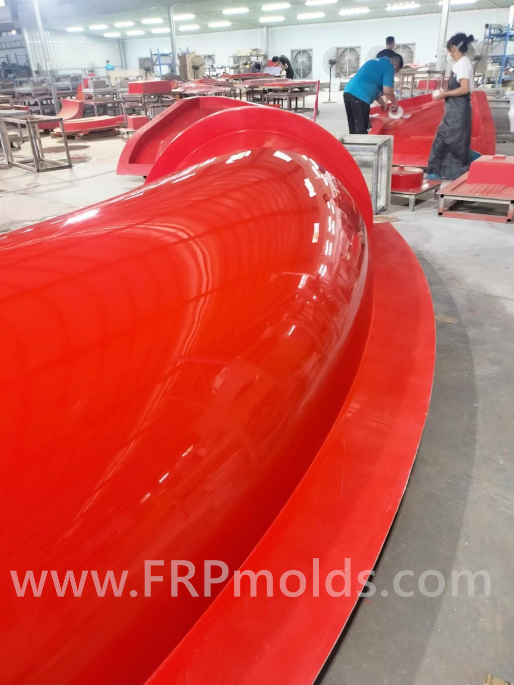 Fiberglass reinforced plastic products, water park slide track molds